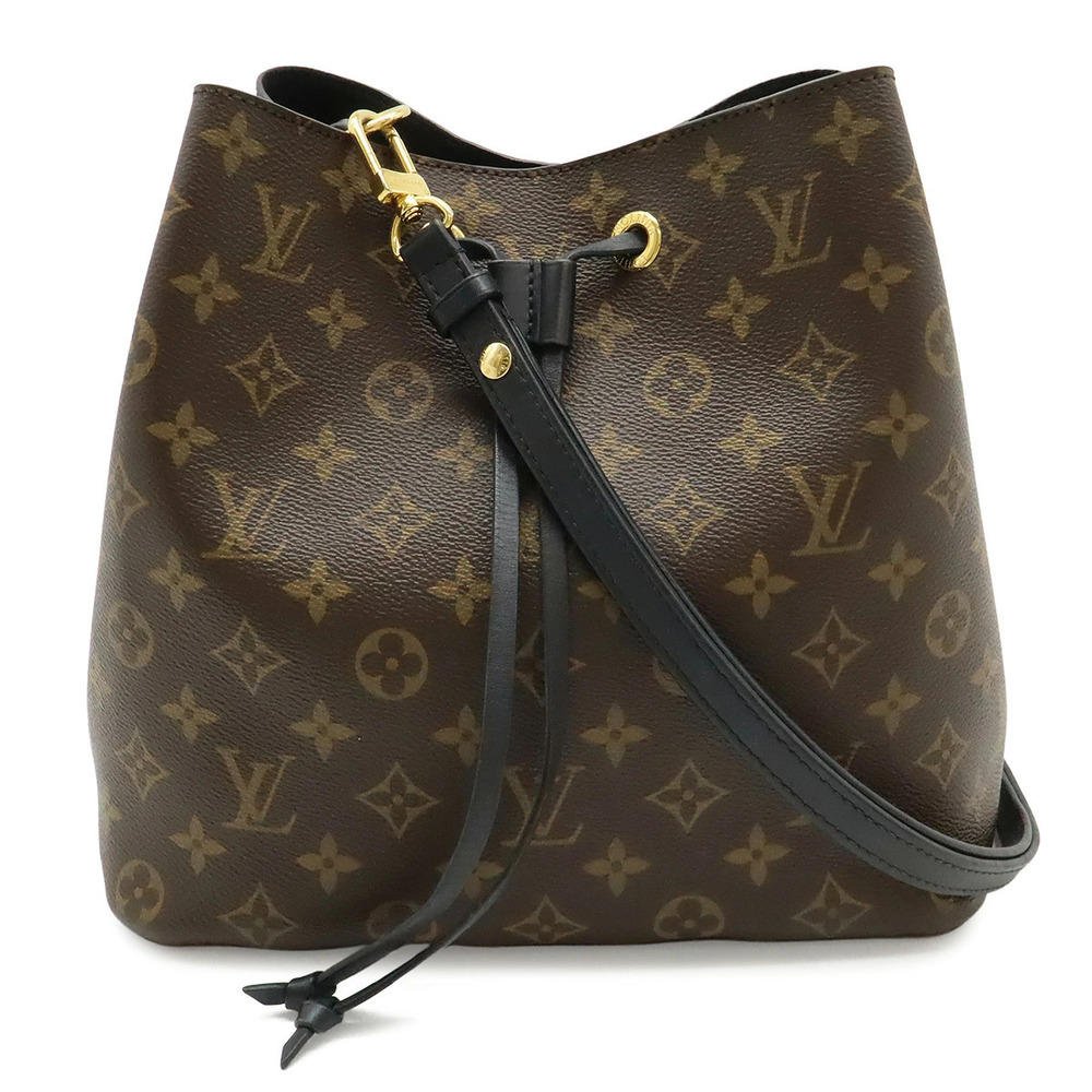 LOUIS VUITTON Monogram Neo Noe Shoulder Bag Hobo Drawstring Noir Black